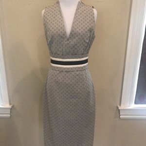Carolina Herrera grey dress w/embroidery, size 6